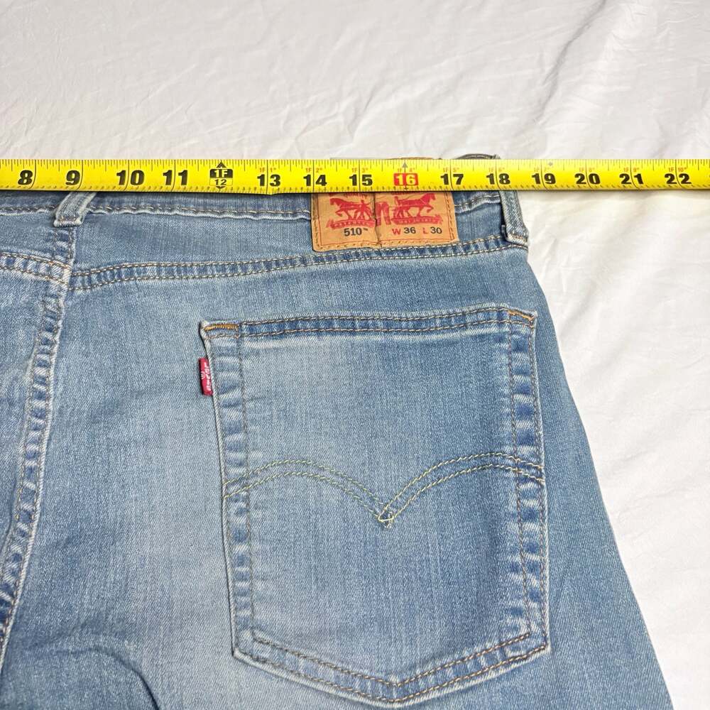 Levi's 510 Skinny Fit Jeans Men's W36 L30 Light Wash - Picture 4 of 6